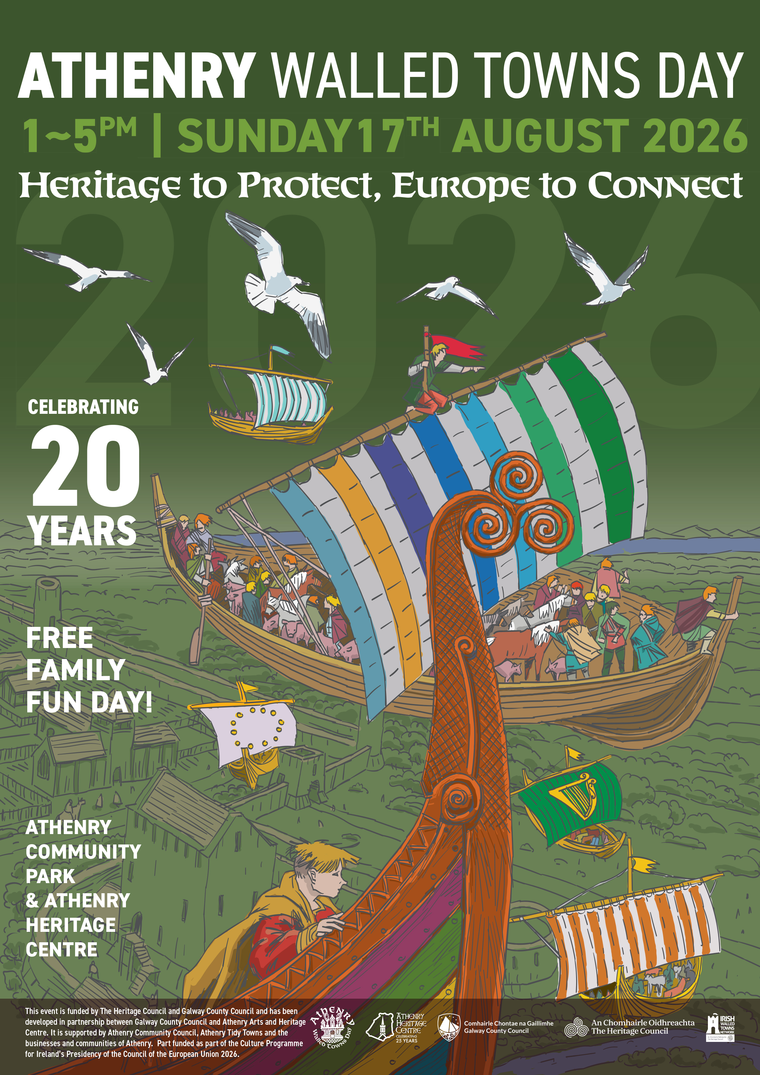  Athenry Heritage Centre presents the 20th anniversary of Walled Towns Day 16th August 2026