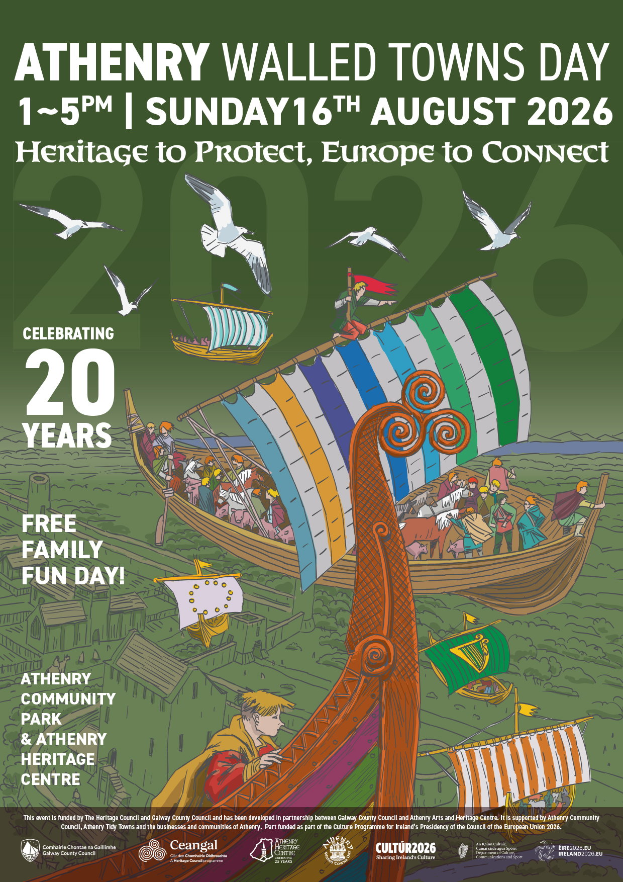  Athenry Heritage Centre presents the 20th anniversary of Walled Towns Day 16th August 2026
